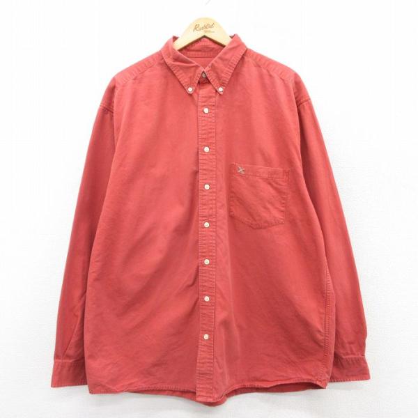 XL/古着 エディーバウアー 長袖 ブランド シャツ メンズ ワンポイントロゴ 大きいサイズ ロング...