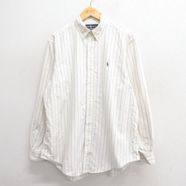 XL/古着 ラルフローレン 長袖 ブランド シャツ メンズ 90s ワンポイントロゴ 大きいサイズ ...