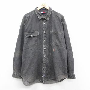 LEVI'S RED TAB 90s製 ブラック デニムシャツ XXL 古着 90年代 Levi's リーバイス RED TAB 長袖 ホワイトステッチ ブラック