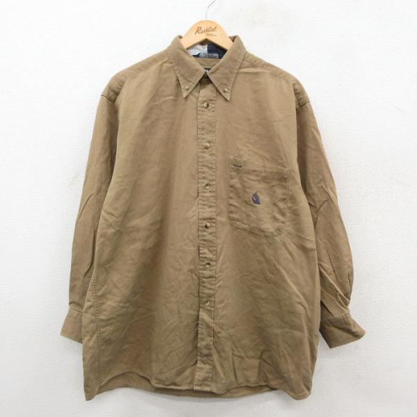 XL/古着 ノーティカ 長袖 ブランド シャツ メンズ 90s ワンポイントロゴ 大きいサイズ ロン...