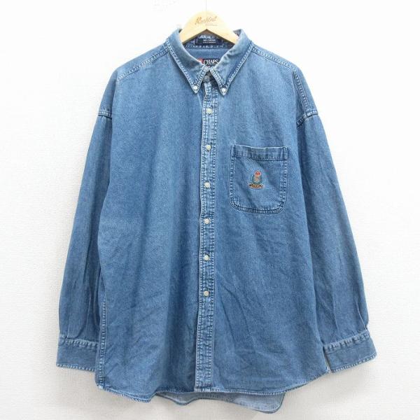 XL/古着 ラルフローレン チャップス 長袖 ブランド シャツ メンズ 90年代 90s ワンポイン...