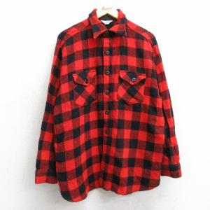 L/古着 ペンドルトン 長袖 ウール ボード シャツ メンズ 80年代 80s