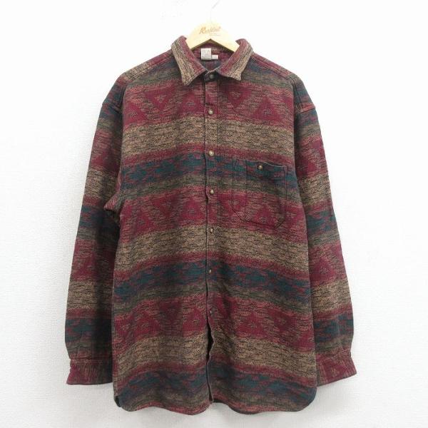XL/古着 THE TERRITORY AHEAD 長袖 ヘビー フランネル シャツ メンズ 00年...