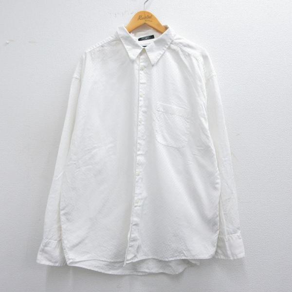 【50%OFF】XL/古着 長袖 シャツ メンズ 大きいサイズ コットン 白 ホワイト 25mar2...