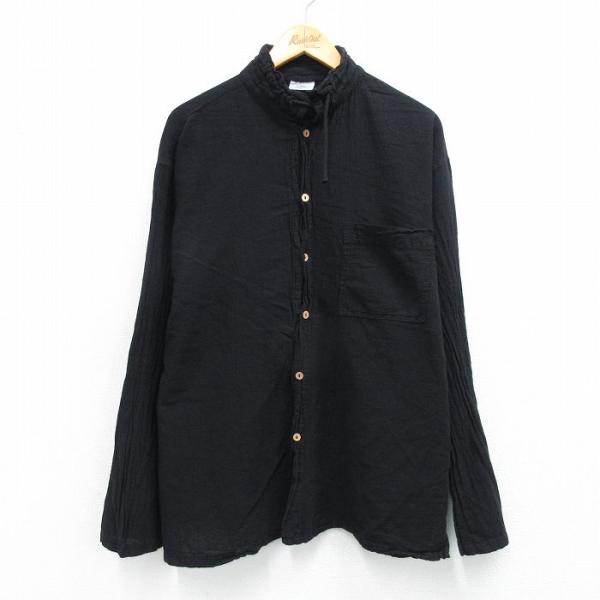 【20%OFF】XL/古着 長袖 シャツ メンズ 90年代 90s 大きいサイズ コットン スタンド...