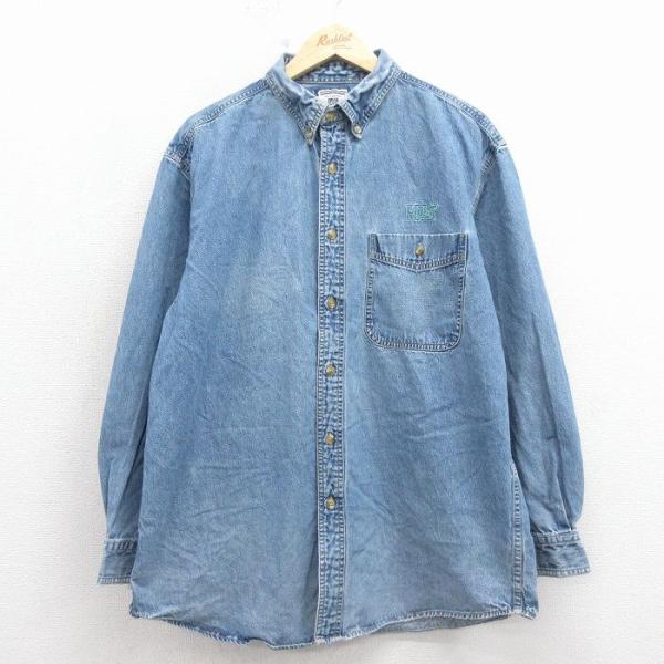 XL/古着 リー Lee 長袖 シャツ メンズ 00年代 00s HOLT ロング丈 コットン ボタ...