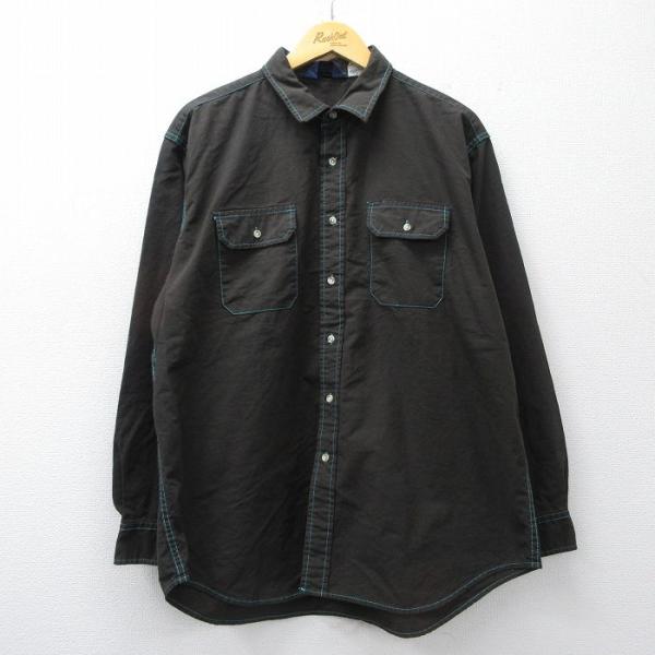 XL/古着 ウールリッチ 長袖 シャツ メンズ 90年代 90s 大きいサイズ こげ茶系 26feb...