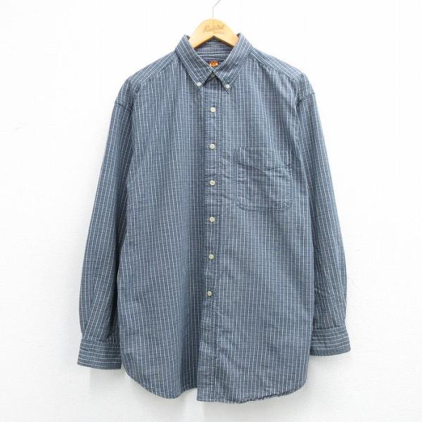 XL/古着 ルート66 長袖 シャツ メンズ 00年代 00s 紺他 チェック 26mar12