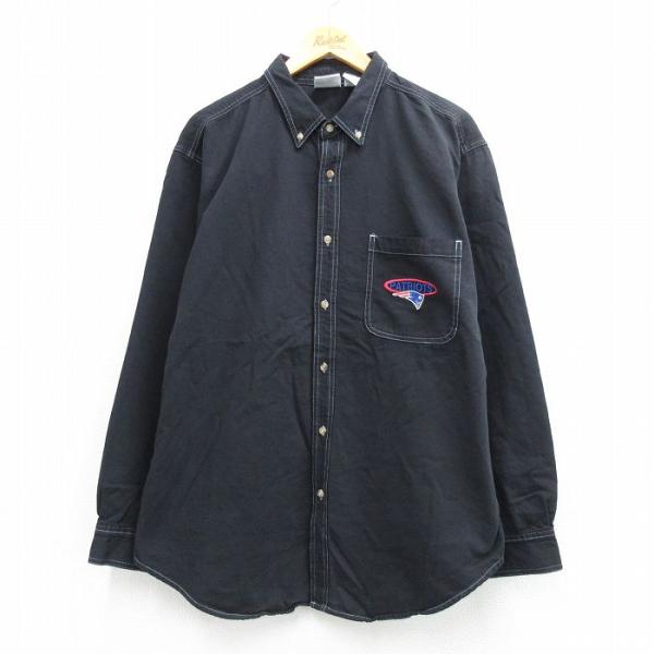 XL/古着 長袖 シャツ メンズ 90年代 90s NFL ニューイングランドペイトリオッツ ロング...