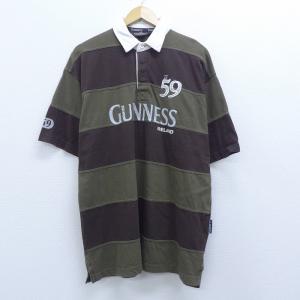 XL/古着 半袖 ラガー シャツ ビール ギネス 茶他 ブラウン