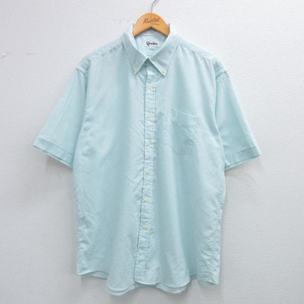 【50%OFF】XL/古着 半袖 シャツ メンズ 90s 水色他 ストライプ 25jun14 中古 ...