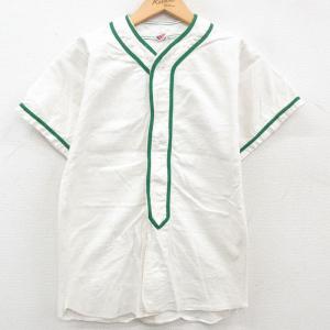 XS/古着 メイソン 半袖 ビンテージ ベースボール シャツ メンズ 70s ノーカラー 白他 ホワイト 23jun13 中古 トップス｜furugiyarushout