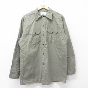 XL/古着 Sager 長袖 ワーク シャツ メンズ 70s コットン 緑系 グリーン 23sep26 中古 トップス｜furugiyarushout