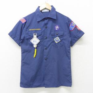 XS/古着 半袖 ボーイスカウト シャツ キッズ ボーイズ 子供服 90s OTETIANA 紺 ネイビー 21aug04 中古 メンズ トップス 7OF｜furugiyarushout