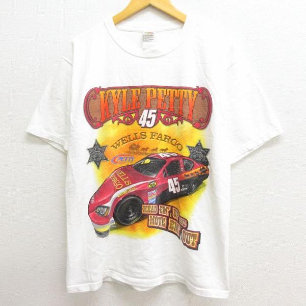 L/古着 半袖 ビンテージ Tシャツ メンズ 00s NASCAR カイルペティ レーシングカー コ...