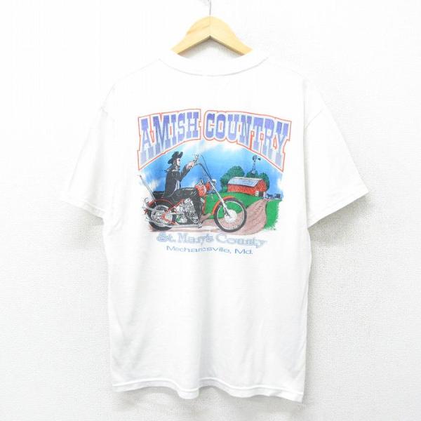 XL/古着 ヘインズ 半袖 ビンテージ Tシャツ メンズ 00s バイク クルーネック 白 ホワイト...