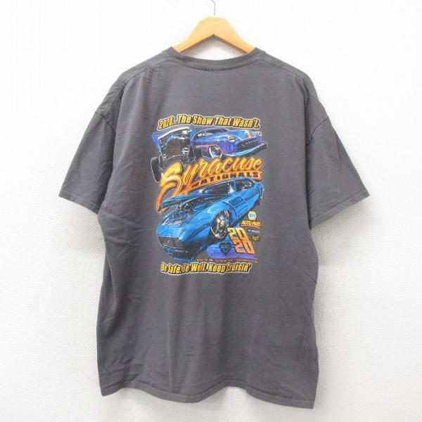 XL/古着 半袖 Tシャツ メンズ シラキュース 大きいサイズ クルーネック グレー 25may19...