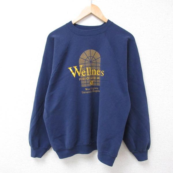 XL/古着 ヘインズ Hanes 長袖 スウェット メンズ 90s ウェルネスプログラム 大学病院 ...