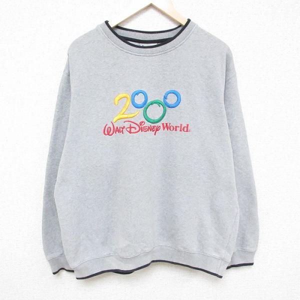 XL/古着 長袖 スウェット メンズ 00s ディズニー DISNEY ミッキー MICKEY MO...