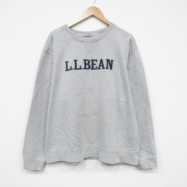 XL/古着 エルエルビーン LLBEAN 長袖 スウェット メンズ ビッグロゴ 刺繍 大きいサイズ ...
