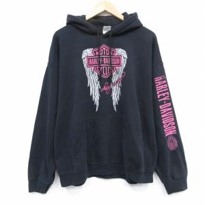 XL/古着 長袖 スウェット パーカー メンズ 00s バイク スカル 大きい