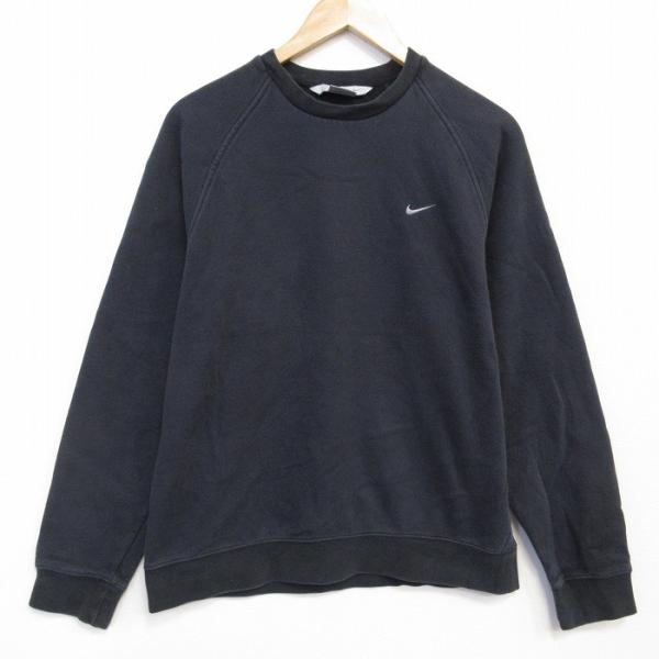 L/古着 ナイキ NIKE 長袖 スウェット メンズ 00年代 00s ワンポイントロゴ クルーネッ...