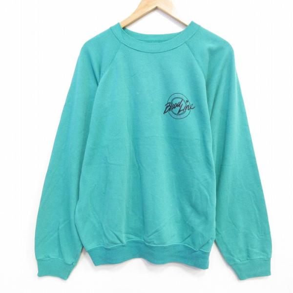 XL/古着 ヘインズ 長袖 スウェット メンズ 80年代 80s ブロードライン ラグラン クルーネ...