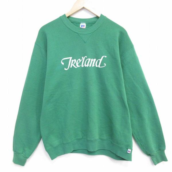 L/古着 ラッセル 長袖 スウェット メンズ 80年代 80s アイルランド クルーネック USA製...