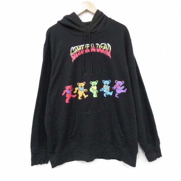 XL/古着 長袖 ロック バンド スウェット パーカー メンズ グレイトフルデッド 大きいサイズ 黒...
