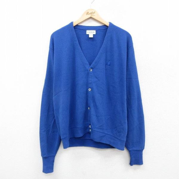 【20%OFF】XL/古着 IZOD 長袖 ニット カーディガン メンズ 90s ワンポイントロゴ ...