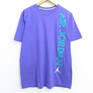 L/古着 半袖 Tシャツ エアジョーダン マイケルジョーダン クルーネック 紫 パープル 霜降り 20jun18 中古 メンズ