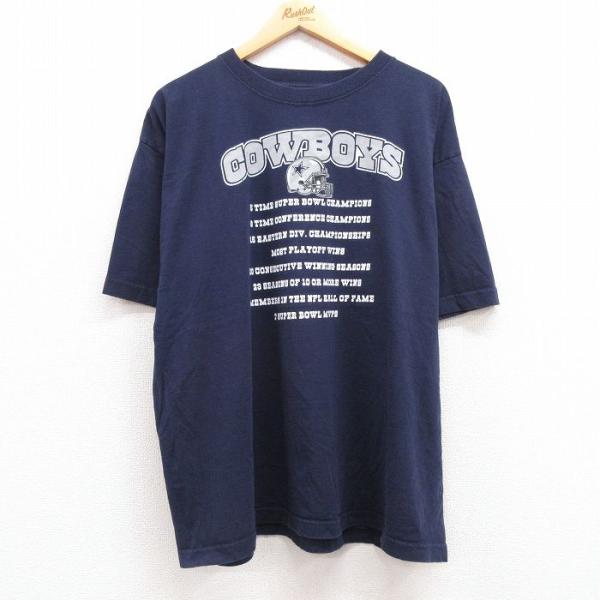 XL/古着 半袖 Tシャツ メンズ NFL ダラスカウボーイズ 大きいサイズ コットン クルーネック...