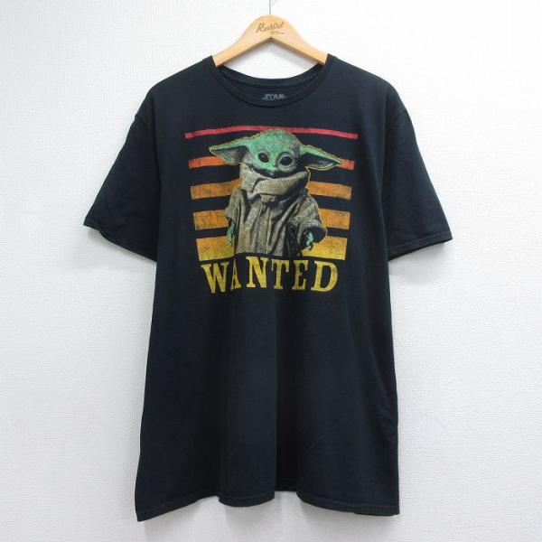 XL/古着 半袖 Tシャツ メンズ 映画 スターウォーズ グローグー コットン クルーネック ブラッ...