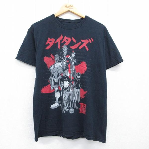 M/古着 半袖 Tシャツ メンズ ティーンタイタンズ クルーネック ブラック 26jul23