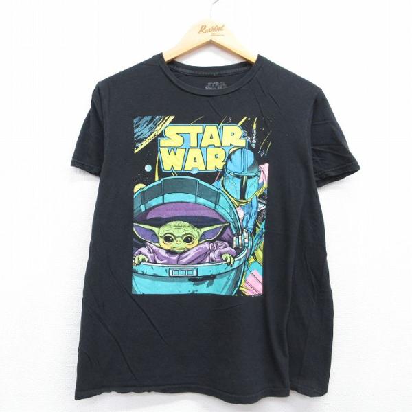 L/古着 半袖 Tシャツ メンズ 映画 スターウォーズ マンダロリアン グローグー クルーネック ブ...