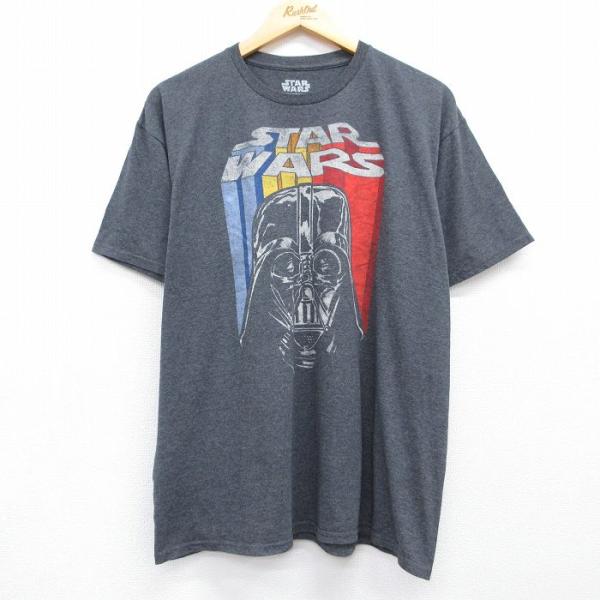 XL/古着 半袖 Tシャツ メンズ 映画 スターウォーズ ダースベイダー クルーネック グレー 26...