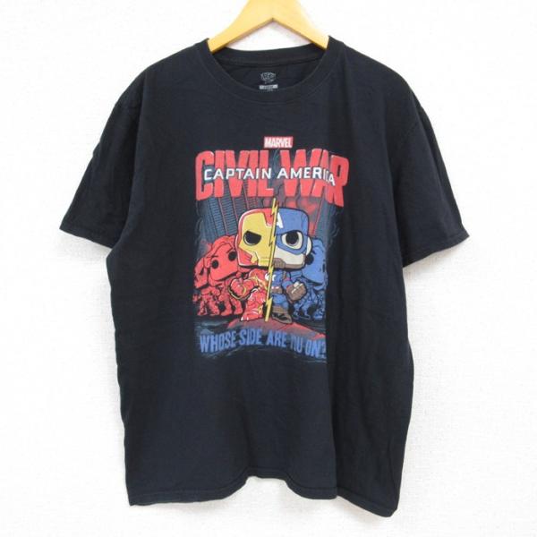 XL/古着 半袖 Tシャツ メンズ マーベル アベンジャーズ シビルウォー 大きいサイズ コットン ...