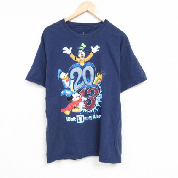 L/古着 ヘインズ Hanes 半袖 Tシャツ メンズ ディズニー DISNEY ミッキー MICK...