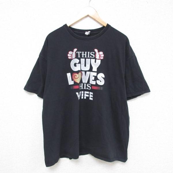 XL/古着 半袖 Tシャツ メンズ THIS GUY LOVES HIS WIFE 大きいサイズ コ...