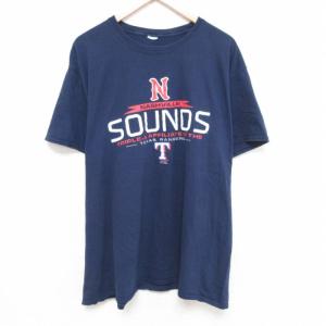 XL/古着 半袖 Tシャツ メンズ MLB テキサスレンジャーズ 大きいサイズ クルーネック 紺 ネイビー メジャーリーグ ベースボール 野球 23 2OF｜古着屋RushOut