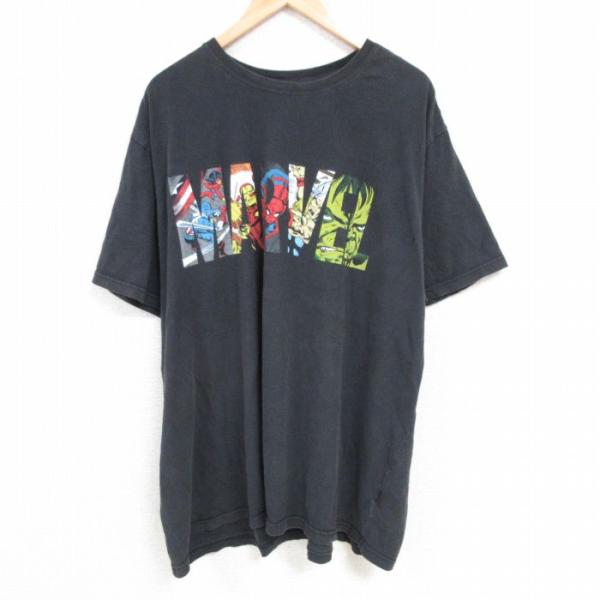 XL/古着 半袖 Tシャツ メンズ マーベル キャプテンアメリカ ハルク 大きいサイズ クルーネック...