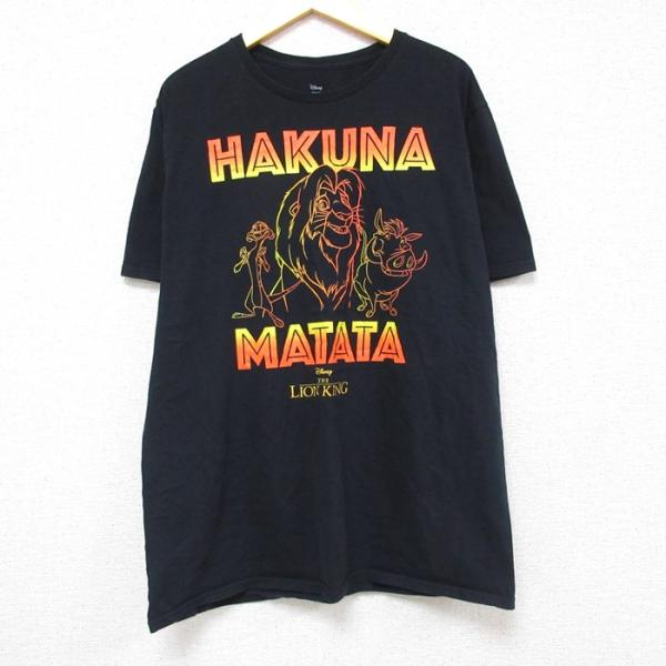 XL/古着 半袖 Tシャツ メンズ ディズニー DISNEY ライオンキング シンバ ティモン プン...