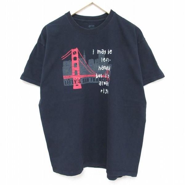 XL/古着 半袖 Tシャツ メンズ サンフランシスコ コットン クルーネック 黒 ブラック 24fe...