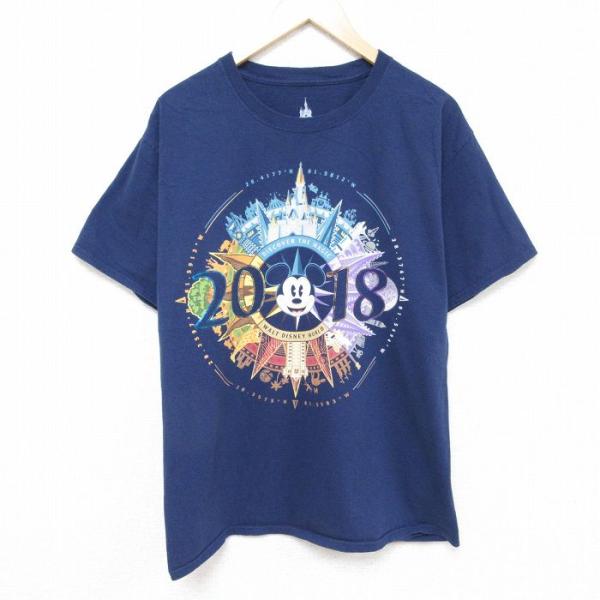 L/古着 半袖 Tシャツ メンズ ディズニー DISNEY ミッキー MICKEY MOUSE コッ...