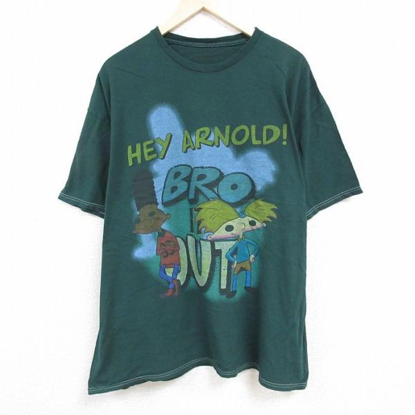 XL/古着 半袖 Tシャツ メンズ アニメ ニコロデオン ヘイアーノルド ジェラルド 大きいサイズ ...