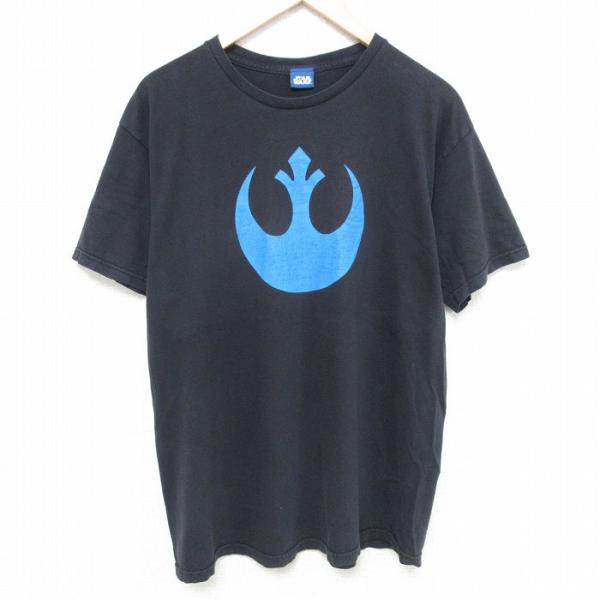 L/古着 半袖 Tシャツ メンズ スターウォーズ STAR WARS コットン クルーネック 黒 ブ...