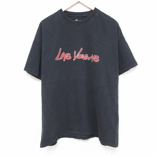 XL/古着 ヘインズ Hanes 半袖 Tシャツ メンズ ラスベガス 大きいサイズ コットン クルー...