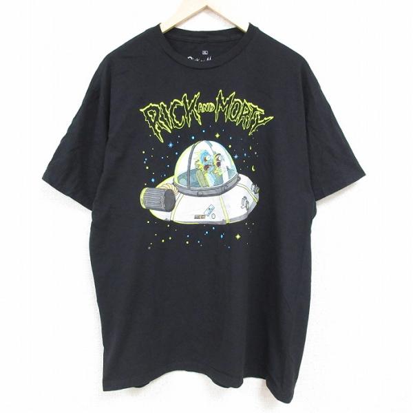 XL/古着 半袖 Tシャツ メンズ アニメ リックアンドモーティ 大きいサイズ コットン クルーネッ...