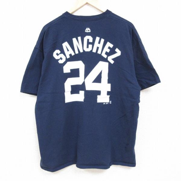 XL/古着 マジェスティック 半袖 Tシャツ メンズ MLB ニューヨークヤンキース ゲイリーサンチ...