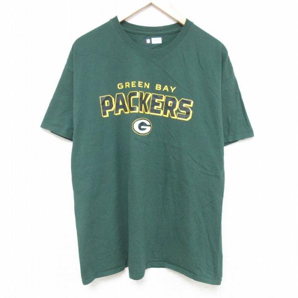 XL/古着 半袖 Tシャツ メンズ NFL グリーンベイパッカーズ クルーネック 緑 グリーン アメ...